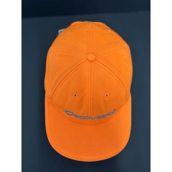 Carhartt FLUORESCENT ORANGE CANVAS Ball Cap: Adjustable One Size Hat - Picture 5 of 10